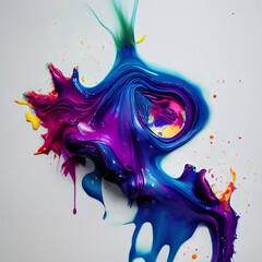 Poster -  Splashing multicolor Paint