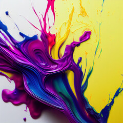 Canvas Print -  Splashing multicolor Paint