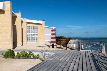 View of the new touristic airport in  Los Roques archipelago (Venezuela).