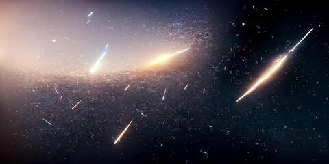 Wall Mural - nebula milkyway and galaxies in space 3d