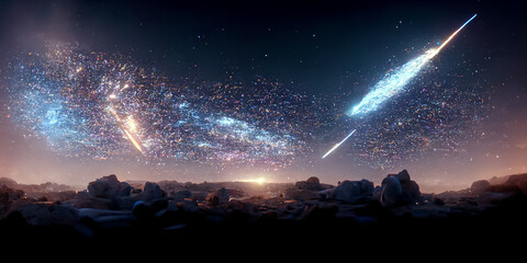 Wall Mural - nebula milkyway and galaxies in space 3d
