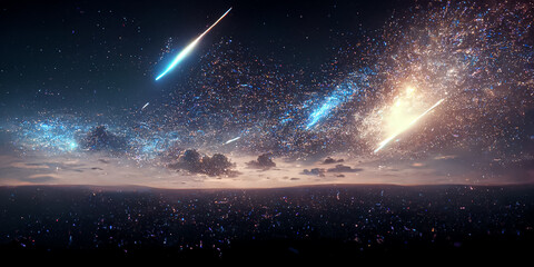Wall Mural - nebula milkyway and galaxies in space 3d