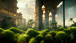 canvas print picture - hanging gardens of Babylon artistic rendition