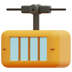 Poster - cable car 3d render icon illustration