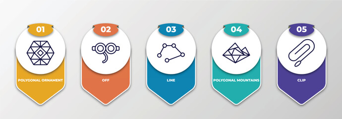 Poster - infographic template with thin line icons. infographic for geometry concept. included polygonal orna