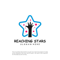 Canvas Print - Reaching Stars Logo Design Template. Dream star logo vector. Emblem, Colorful, Creative Icon Symbol