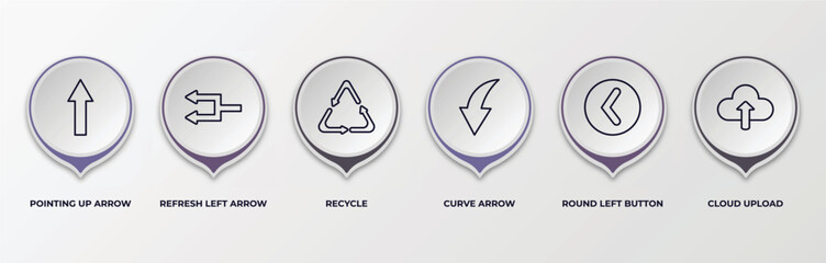 Poster - infographic template with outline icons. infographic for user interface concept. included pointing u