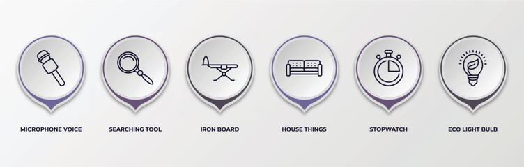 Poster - infographic template with outline icons. infographic for tools and utensils concept. included microp