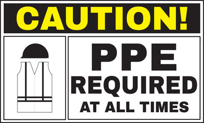 Canvas Print - PPE required warning sign vector