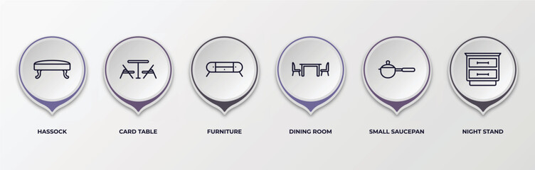 Poster - infographic template with outline icons. infographic for furniture & household concept. included has