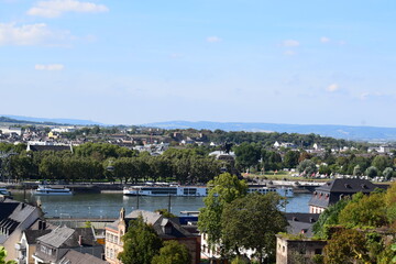 Poster - Blick von Ehrenbreitstein zum deutschen Eck