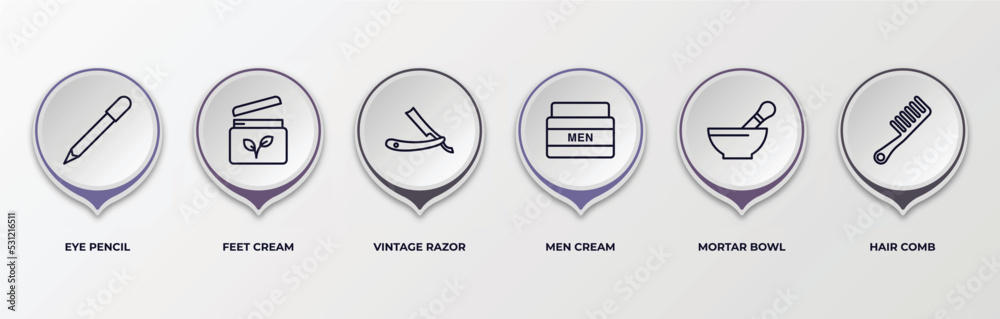 infographic template with outline icons. infographic for beauty concept ...