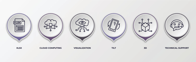Poster - infographic template with outline icons. infographic for artificial intelligence concept. included x