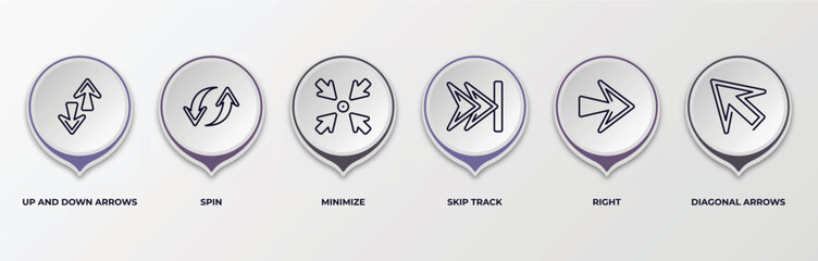 Poster - infographic template with outline icons. infographic for arrows concept. included up and down arrows