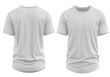 Leinwanddruck Bild -  T-Shirt Short Sleeve Longline Curved Hem for Men's. For mockup ( 3d rendered / Illustrations) White front and back 