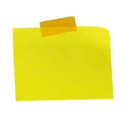 yellow sticky note glued to the board with tape