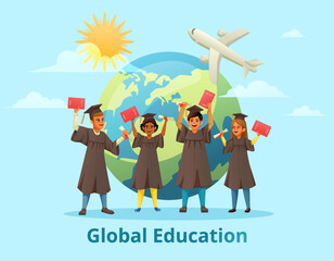 Global Education Graduation Background