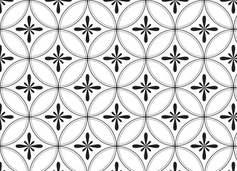 Wall Mural - flower pattern vector, repeating linear petal of flower, monochrome stylis