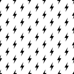 Poster - Lightning bolts, thunderbolts seamless pattern vector illustration.