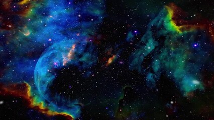 Wall Mural - Abstract Science Fiction Space Travel flying through the Universe Animation