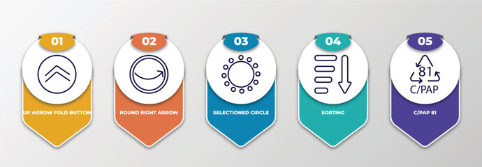 Poster - infographic template with thin line icons. infographic for user interface concept. included up arrow