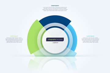 Three option circle infographic design template. Vector illustration