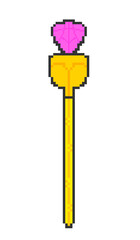 Wall Mural - Pixel art pink magic wand