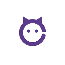 Head Cat & Letter C Logo 