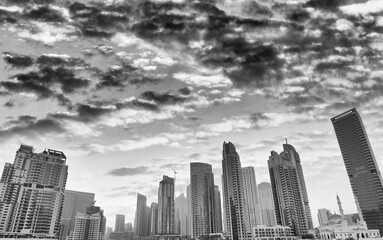 Wall Mural - Dubai Marina buildings at dusk