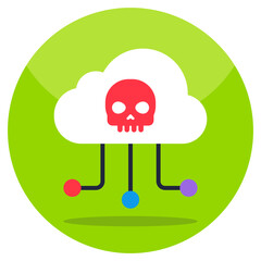 Wall Mural - Modern design icon of cloud hacking 