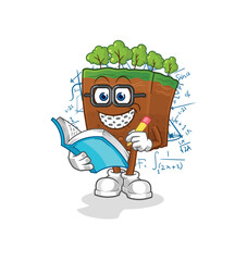 Poster - soil layers geek cartoon. cartoon mascot vector