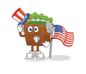 Canvas Print - soil layers uncle sam character. cartoon mascot vector