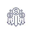 © nexusby - cost reduction line icon with dollar
