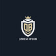 Initial letter OB shield and crown logo style, esport team logo design inspiration