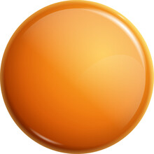 Round Orange Button Glossy Label Icon