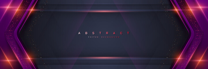 Poster - Abstract black and purple light rays effect background. Abstract trendy geometric vector background.