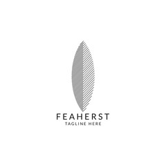 Line feather logo design template flat vector illustration for branding. Elegant line symbol logotype in white background