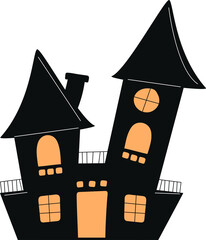 Wall Mural - haunted house halloween celebration scary clipart