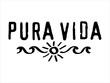 Pura Vida, Way of life, Costa Rica, text, quote, sun, waves, vector, isolated
