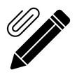 A writing tool icon, solid design of pencil