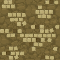 Wall Mural - Seamless ground texture with old stone tiles