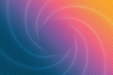 Leinwandbilder - Abstract horizontal pattern with a gradient yellow, pink, purple, blue dotted pattern on the background and a gradient shape for text or button in the center