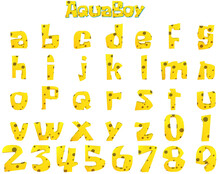 Aquaboy Yellow Cartoon Transparent Alphabet 3D Illustration