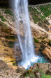 The beautiful Pericnik waterfall in the Julian Alps, Slovenia. Triglav National Park.