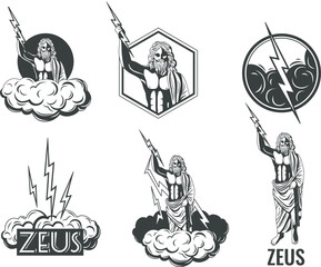 Wall Mural - Zeus God Emblems Set