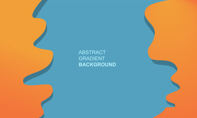 Wall Mural - Abstract Modern Background Gradient Orange and blue with negative space, colorful template banner with gradient color, card, design with liquid shape. EPS 10