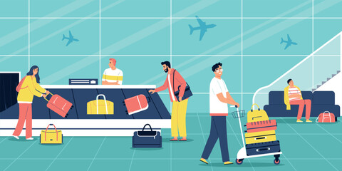 Wall Mural - Airport Flat Illustration