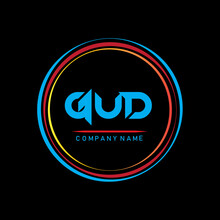 GUD Letter Logo Design.G U D Alphabet Design On Black Background In Creative Circle
