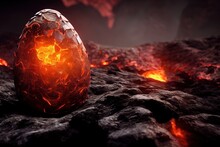 An Illustration Of A Fire Dragon's Egg.