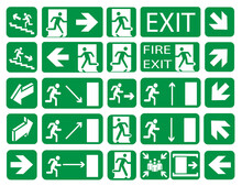 Green Fire Safety Sign. Vector Illustration.